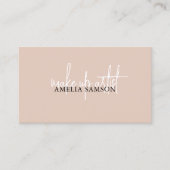 Cream Beige Typografie Script QR Code Visitekaartje (Voorkant)