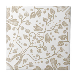 Cream Beige White Originele Waterverf Tegeltje