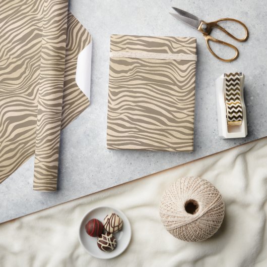 Cream Beige Zebra Print Cadeaupapier (Crafts)