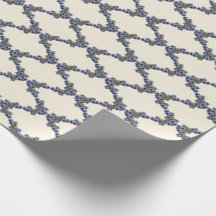 Cream bird and flower trellis wrapping paper