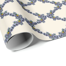 Cream bird and flower trellis wrapping paper cadeaupapier