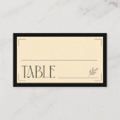 Cream Black Art Deco Sophisticated Botanical  Plaatskaartje (Achterkant)