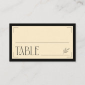 Cream Black Art Deco Sophisticated Botanical  Plaatskaartje (Voorkant)