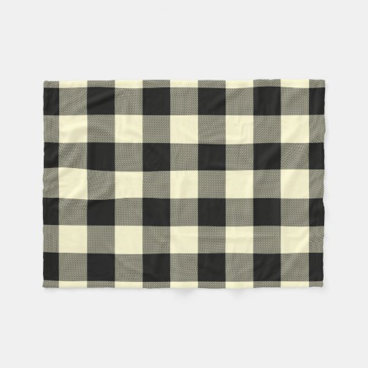 Cream Black Buffalo Pset Twill Fleece Deken (Voorkant (Horizontaal))