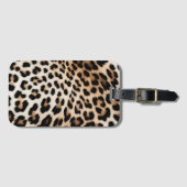 Cream Black Leopard-afdrukken Bagagelabel (Voorkant (horizontaal))