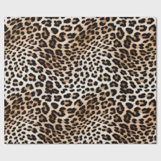 Cream Black Leopard-afdrukken Cadeaupapier (Vlak)