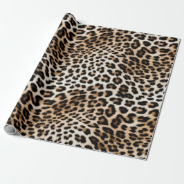 Cream Black Leopard-afdrukken Cadeaupapier