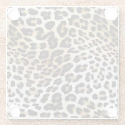 Cream Black Leopard-afdrukken Glazen Onderzetter (Achterkant)