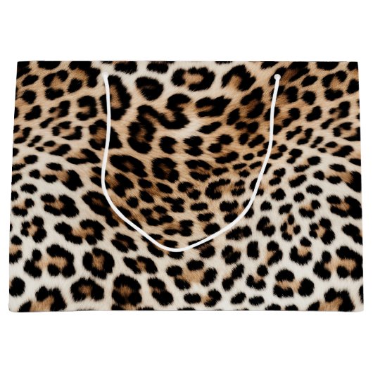 Cream Black Leopard-afdrukken Groot Cadeauzakje (Voorkant)