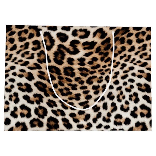 Cream Black Leopard-afdrukken Groot Cadeauzakje (Achterkant)