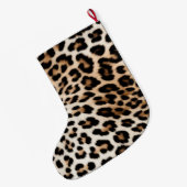 Cream Black Leopard-afdrukken Grote Kerstsok (Achterkant (Hangend))