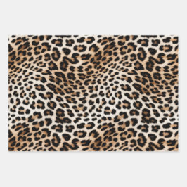 Cream Black Leopard-afdrukken Inpakpapier Vel