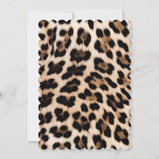 Cream Black Leopard-afdrukken Kaart (Achterkant)