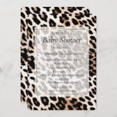 Cream Black Leopard-afdrukken Kaart (Voorkant / Achterkant)