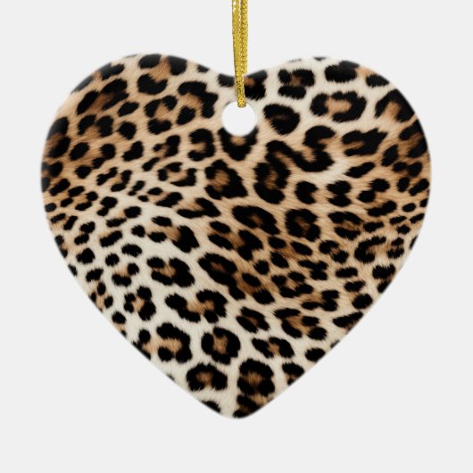 Cream Black Leopard-afdrukken Keramisch Ornament (Voorkant)