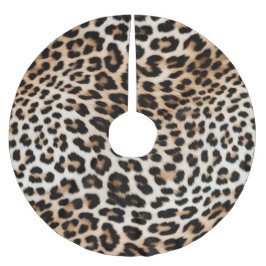 Cream Black Leopard-afdrukken Kerstboom Rok