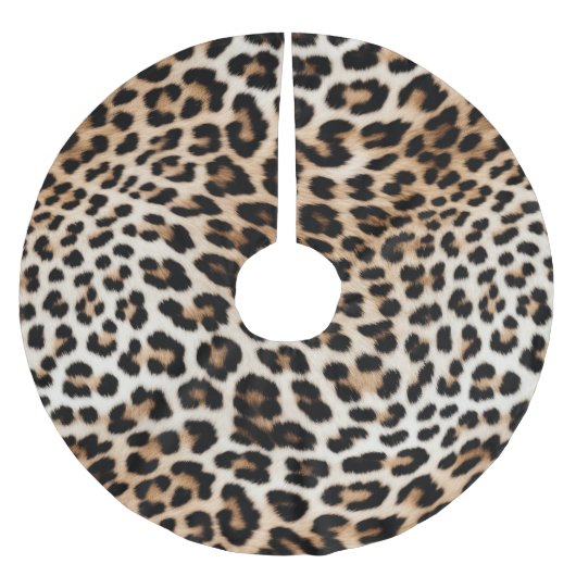 Cream Black Leopard-afdrukken Kerstboom Rok (Voorkant)