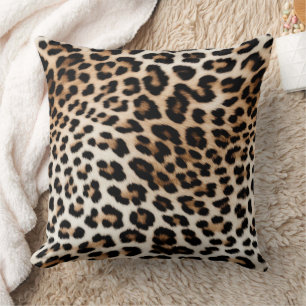Cream Black Leopard-afdrukken Kussen