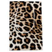 Cream Black Leopard-afdrukken Medium Cadeauzakje (Voorkant)
