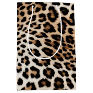 Cream Black Leopard-afdrukken Medium Cadeauzakje