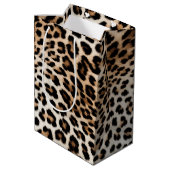 Cream Black Leopard-afdrukken Medium Cadeauzakje (Achterkant Gekanteld)