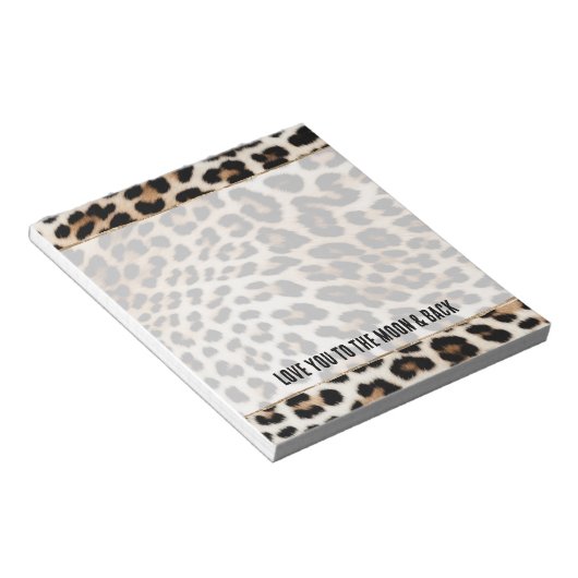 Cream Black Leopard-afdrukken Notitieblok (Schuin)
