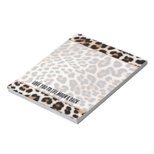 Cream Black Leopard-afdrukken Notitieblok (Linkerzijde)