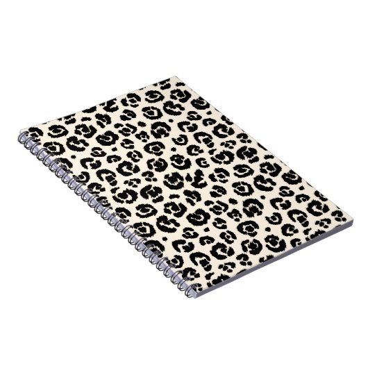 Cream Black Leopard-afdrukken Notitieboek (Rechterzijde)
