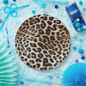 Cream Black Leopard-afdrukken Papieren Bordje (Feest)