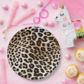 Cream Black Leopard-afdrukken Papieren Bordje (Feest)
