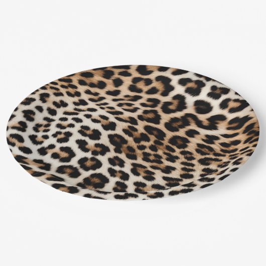 Cream Black Leopard-afdrukken Papieren Bordje (Gekanteld)
