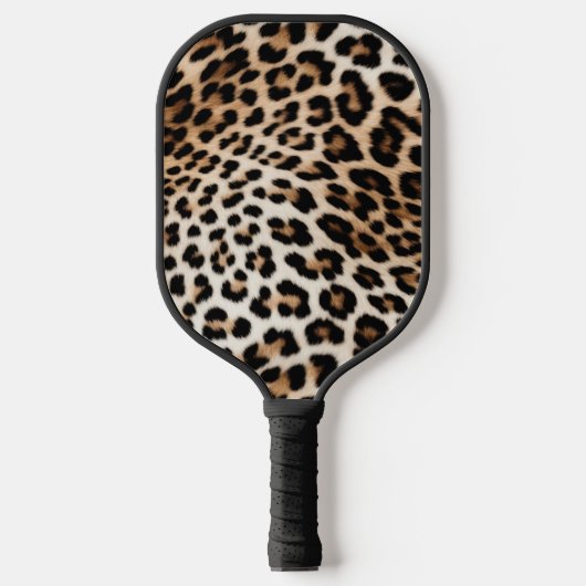 Cream Black Leopard-afdrukken Pickleball Paddle (Voorkant)