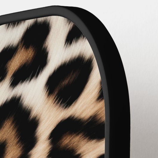 Cream Black Leopard-afdrukken Pickleball Paddle (Links Detail)