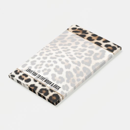 Cream Black Leopard-afdrukken Post-it® Notes (Schuin)