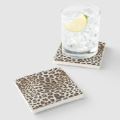Cream Black Leopard-afdrukken Stenen Onderzetter (Zijkant)