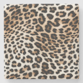 Cream Black Leopard-afdrukken Stenen Onderzetter