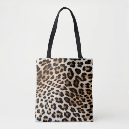Cream Black Leopard-afdrukken Tote Bag
