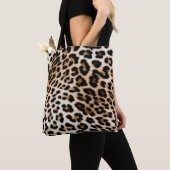 Cream Black Leopard-afdrukken Tote Bag (Dichtbij)