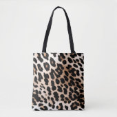Cream Black Leopard-afdrukken Tote Bag (Voorkant)