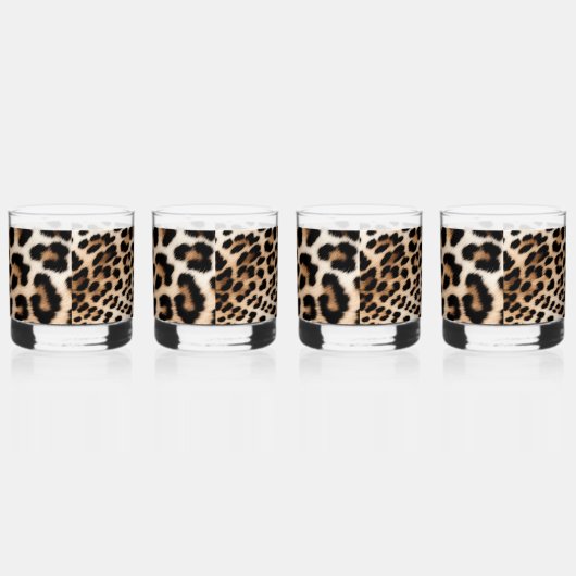 Cream Black Leopard-afdrukken Whisky Glas (Links)