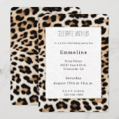 Cream Black Leopard Animal Print Kaart (Voorkant / Achterkant)