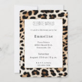 Cream Black Leopard Animal Print Kaart (Voorkant)