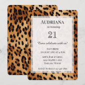 Cream Black Leopard Animal Print Verjaardag Kaart