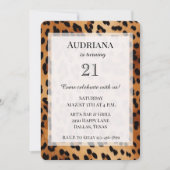 Cream Black Leopard Animal Print Verjaardag Kaart