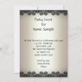 Cream Black Shoes Wine Glass Birthday Party Kaart (Achterkant)