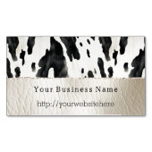 Cream Black Southwest Cow Print Magnetisch Visitekaartje (Voorkant)