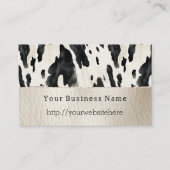 Cream Black Southwest Cow Print Visitekaartje (Voorkant)