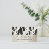 Cream Black Southwest Cow Print Visitekaartje (Staand voorkant)