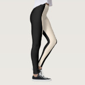 Cream & Black Stripe Moderne Chic Lounge Gym Leggings (Rechts)