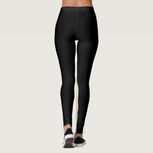 Cream & Black Stripe Moderne Chic Lounge Gym Leggings (Achterkant)